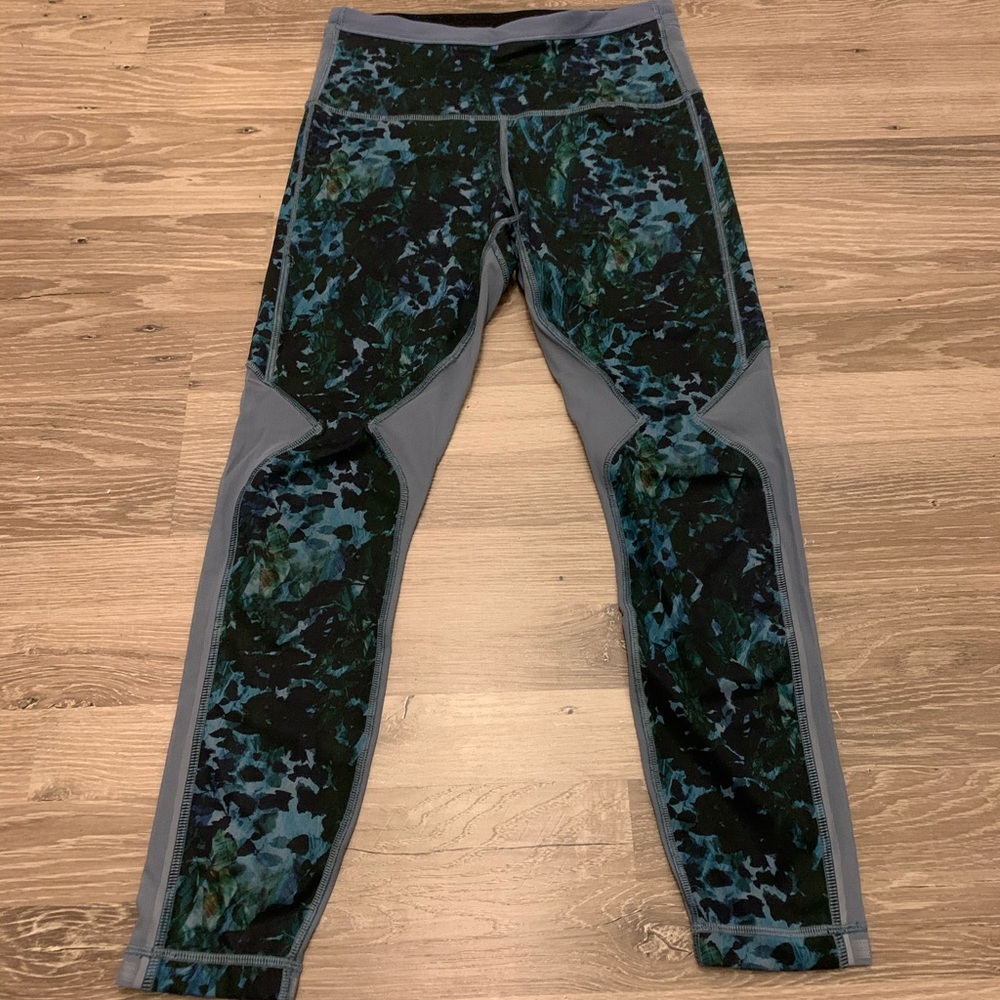 Lululemon Athletic Floral Leggings with Mesh